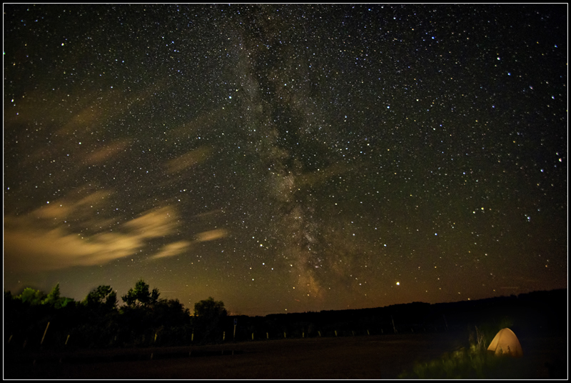 Summer Milky Way and Tent by Darlene Perkin